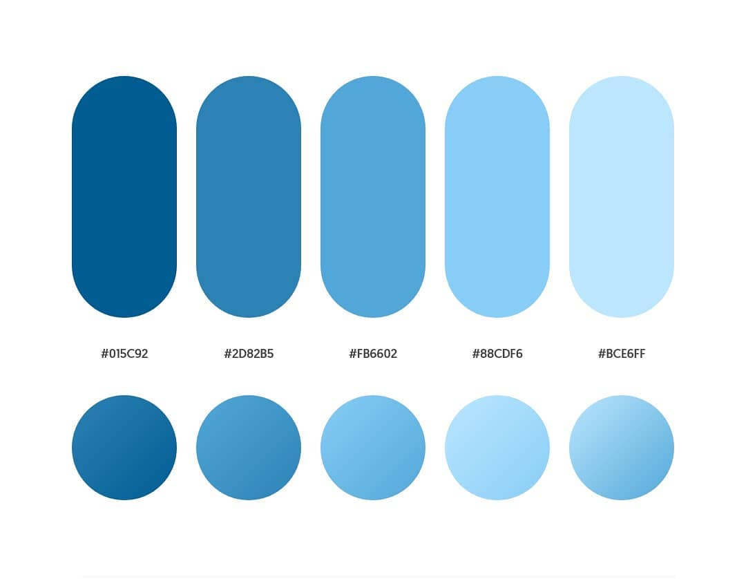 Blue color schemes & gradient palettes