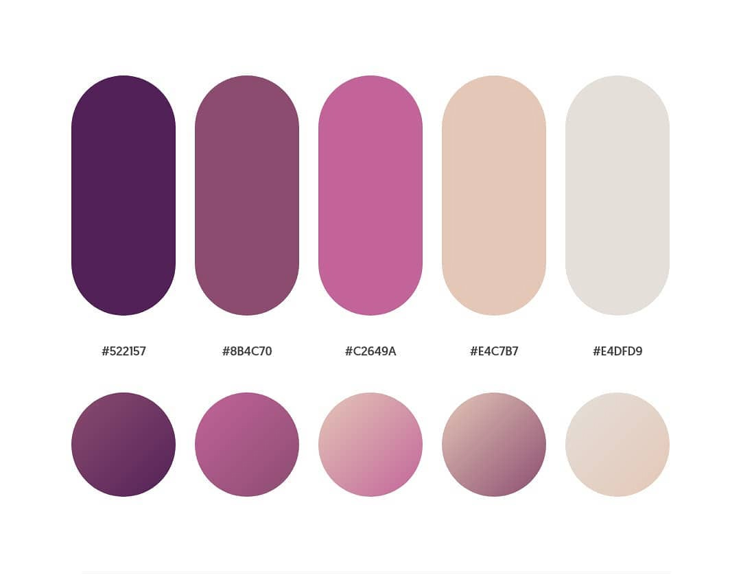 Purple, pink color schemes & gradient palettes