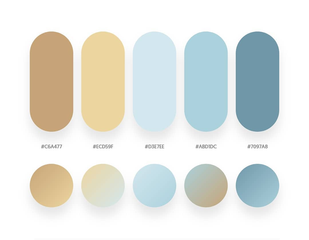 Brown, blue color schemes & gradient palettes